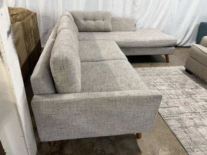 Mid Century Modern Tufted Chaise Sectional