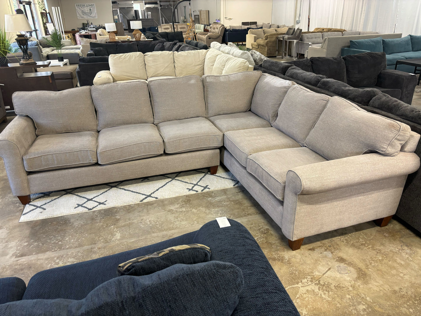 Spencer Roll-Arm Sectional Sofa