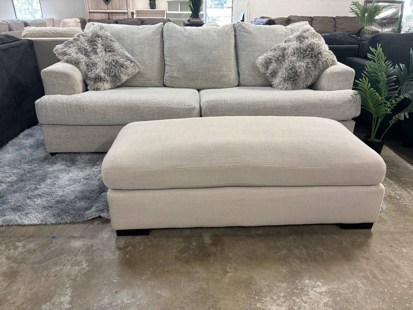Soletren Sleeper Sofa and Ottoman
