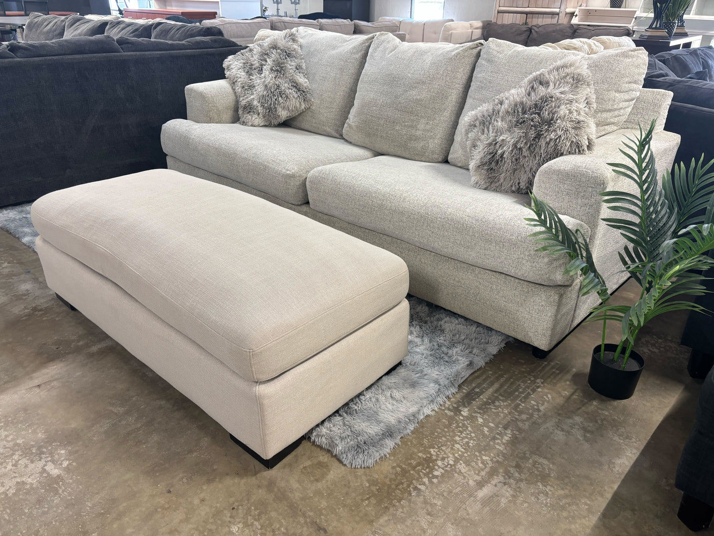 Soletren Sleeper Sofa and Ottoman