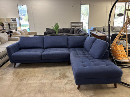 Denim Couch 2-Piece Sectional Corner Chaise