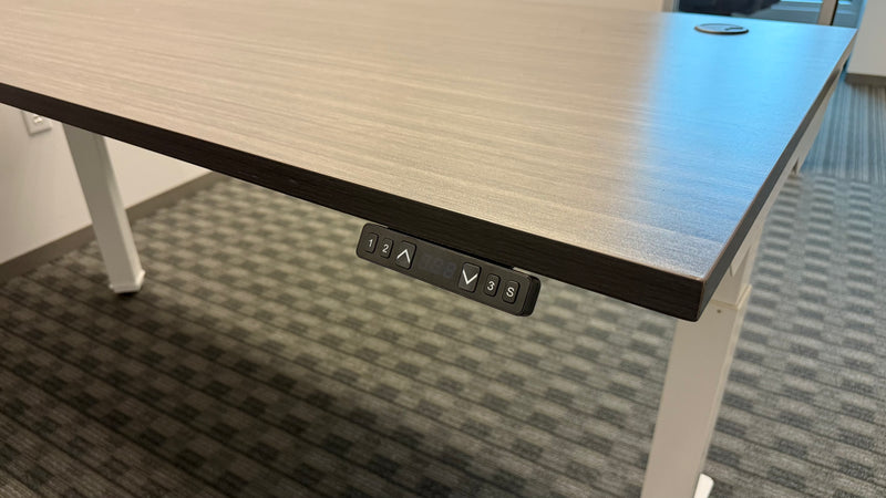 Adjustable L-Shaped Think Desk with Modesty Panel Juniper Office