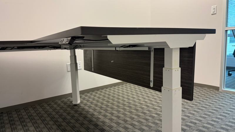 Adjustable L-Shaped Think Desk with Modesty Panel Juniper Office