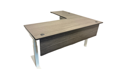 Adjustable L-Shaped Think Desk with Modesty Panel