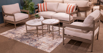 Bluff Trail Outdoor Love/Chairs/Tables Set (Set of 5) -  Ashley Furniture Outdoor Chat Set