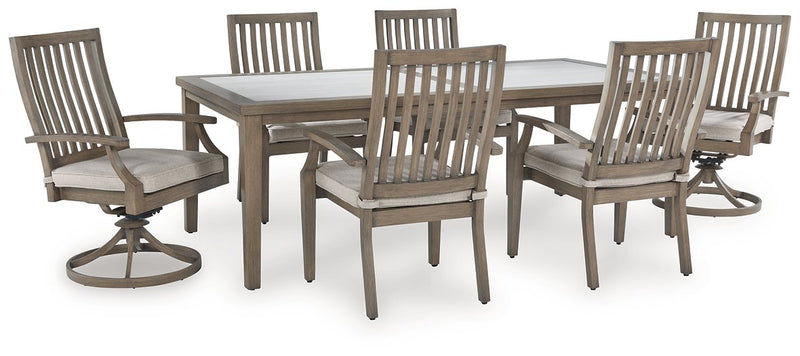 Rainier Ranch Outdoor Dining Package Ashley Furniture Outdoor Dining Set 4-Piece: Outdoor Dining Table/Outdoor Dining Chair Fresh Start Furniture