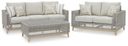 Seton Creek Outdoor Seating Set Ashley Furniture Outdoor Seating Set 3-Piece: Outdoor Sofa/Outdoor Loveseat/Outdoor Coc Fresh Start Furniture