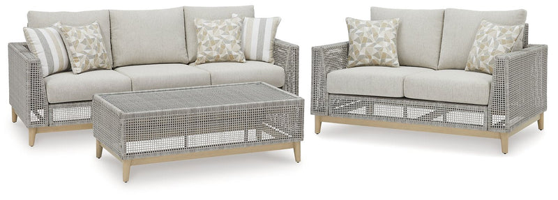 Seton Creek Outdoor Seating Set Ashley Furniture Outdoor Seating Set 3-Piece: Outdoor Sofa/Outdoor Loveseat/Outdoor Coc Fresh Start Furniture