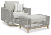 Seton Creek Outdoor Seating Set Ashley Furniture Outdoor Seating Set 2-Piece: Outdoor Lounge Chair/Outdoor Ottoman Fresh Start Furniture
