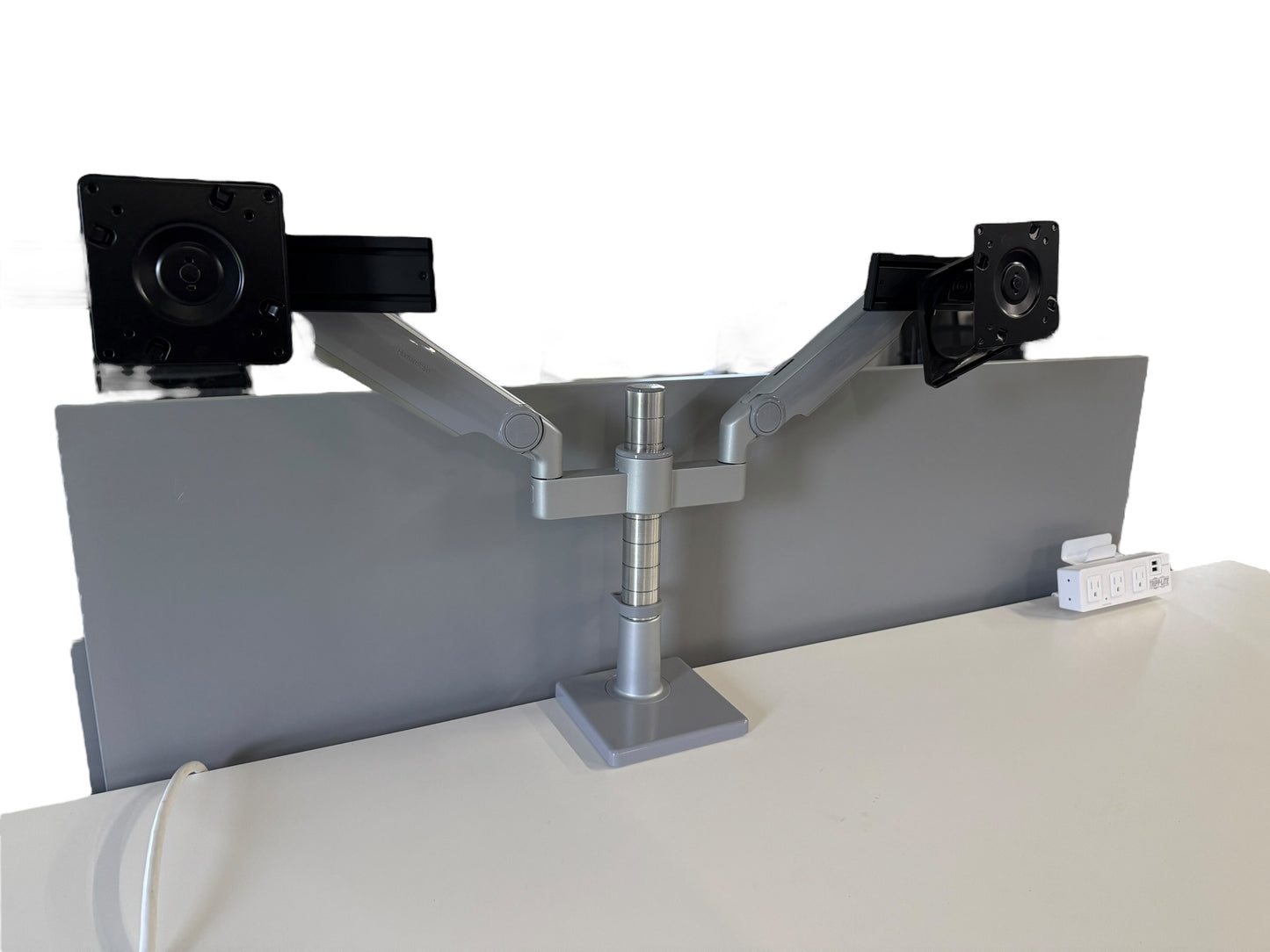 Adjustable Desk (W/ Dual Monitor Mounts & Accessories)