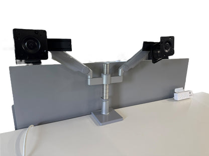 Adjustable Desk (W/ Dual Monitor Mounts & Accessories)