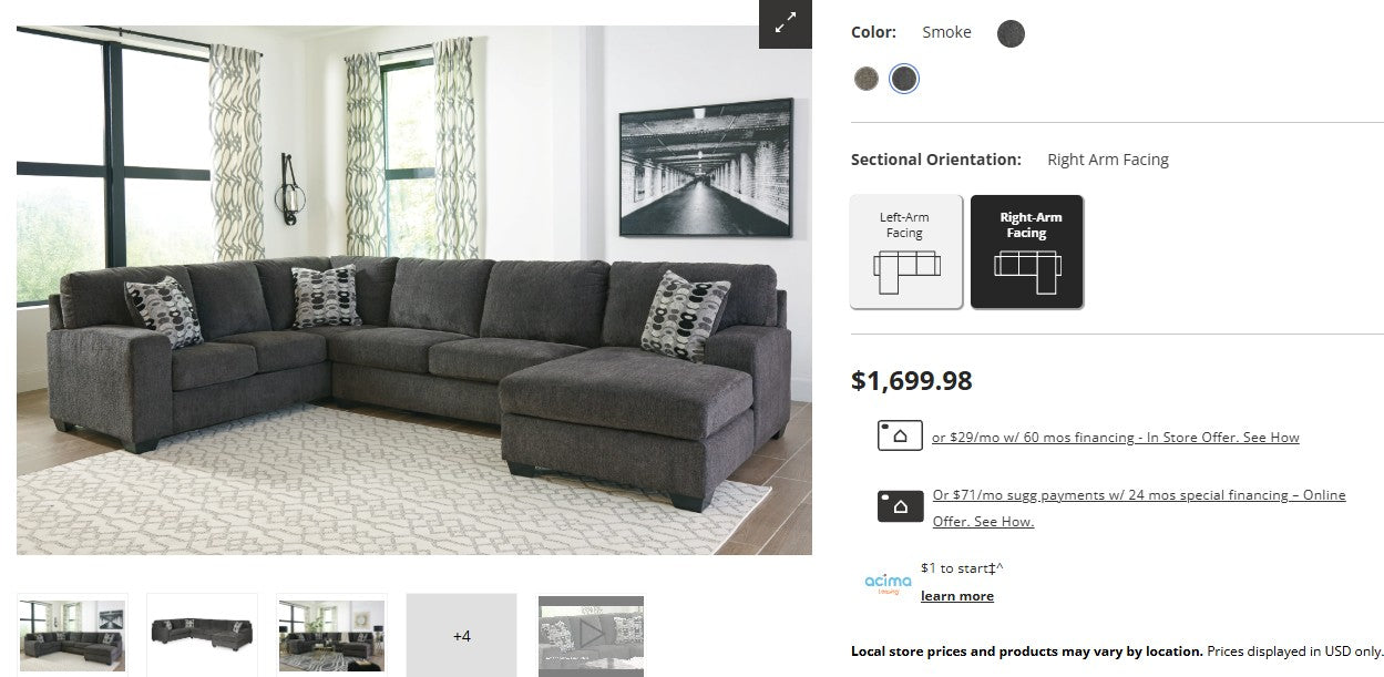 Ballinasloe 3-Piece Sectional with Ottoman