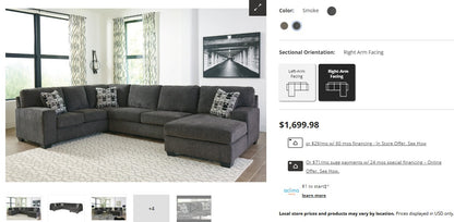 Ballinasloe 3-Piece Sectional with Ottoman