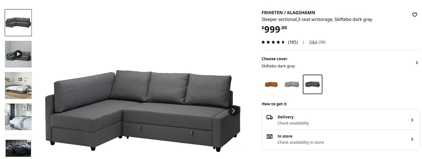 Friheten Sleeper Sectional with storage