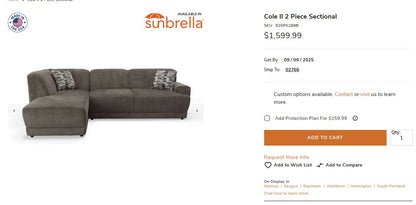 Cole II 2 Piece Sectional