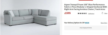 Aspen Tranquil 2 Piece Sectional with Chaise