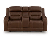 Knightington Power Reclining Loveseat with Audio Seating Ashley Furniture Loveseat Brown Fresh Start Furniture