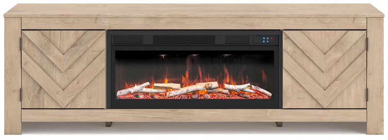 Cayboni 71" TV Stand with Electric Fireplace -  Ashley Furniture TV Stand w/Fire  Fresh Start Furniture