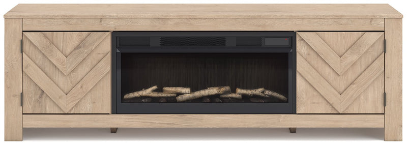 Cayboni 71" TV Stand with Electric Fireplace -  Ashley Furniture TV Stand w/Fire  Fresh Start Furniture