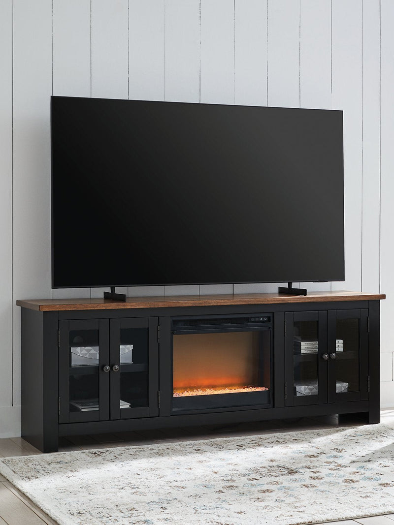 Wildenauer 76" TV Stand with Electric Fireplace Ashley Furniture TV Stand w/Fire  Fresh Start Furniture