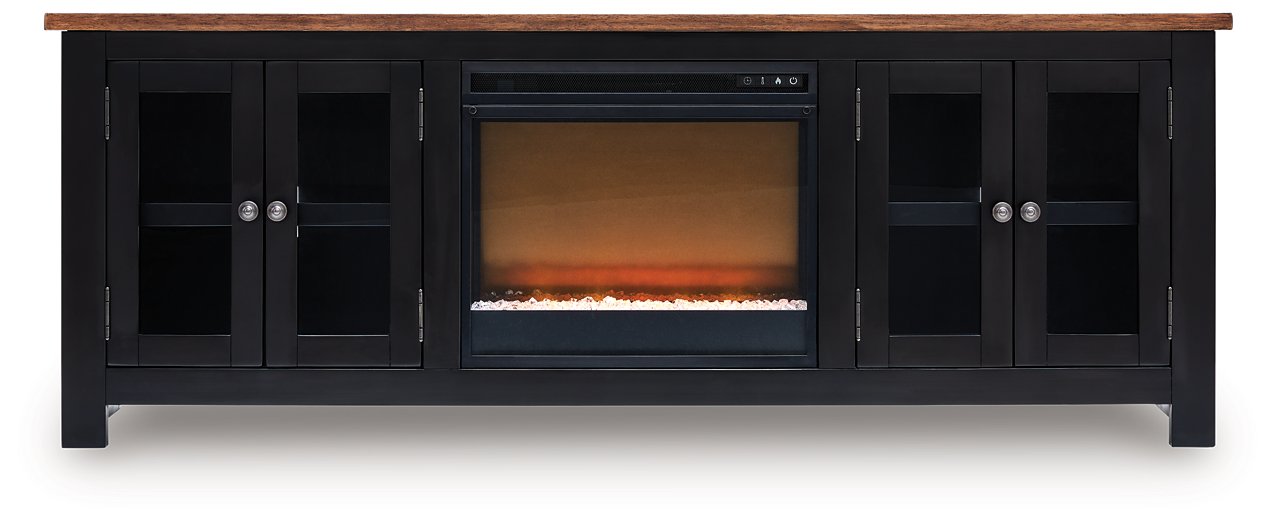 Wildenauer 76" TV Stand with Electric Fireplace Ashley Furniture TV Stand w/Fire  Fresh Start Furniture