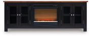 Wildenauer 76" TV Stand with Electric Fireplace Ashley Furniture TV Stand w/Fire  Fresh Start Furniture