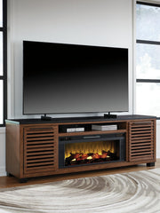 Kallari 84" TV Stand with Electric Fireplace Ashley Furniture TV Stand w/Fire  Fresh Start Furniture