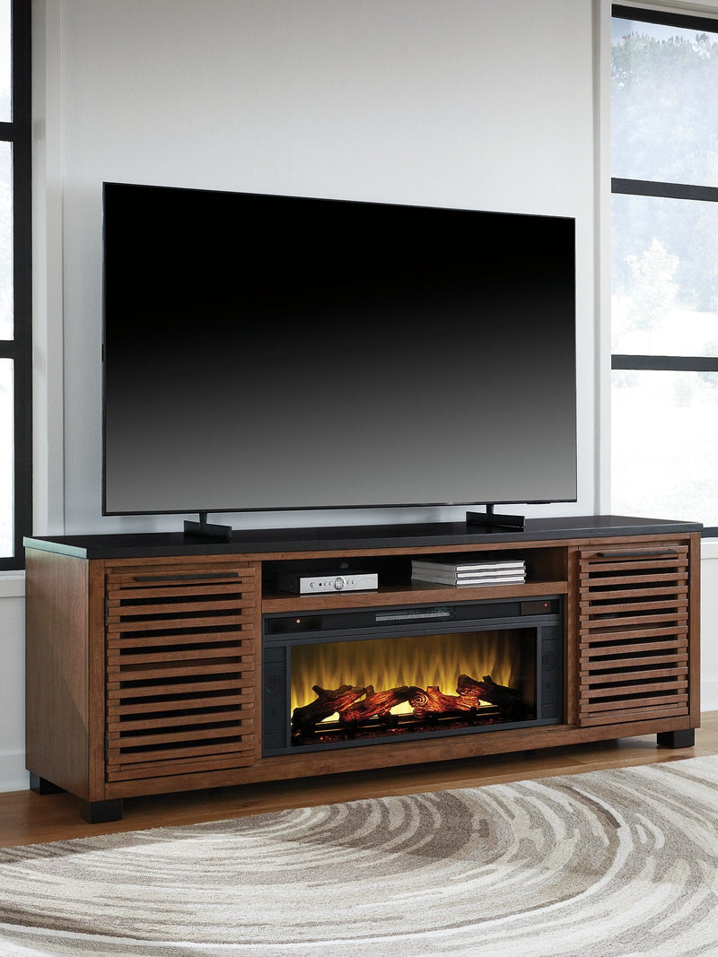 Kallari 84" TV Stand with Electric Fireplace Ashley Furniture TV Stand w/Fire  Fresh Start Furniture