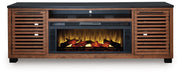 Kallari 84" TV Stand with Electric Fireplace Ashley Furniture TV Stand w/Fire  Fresh Start Furniture