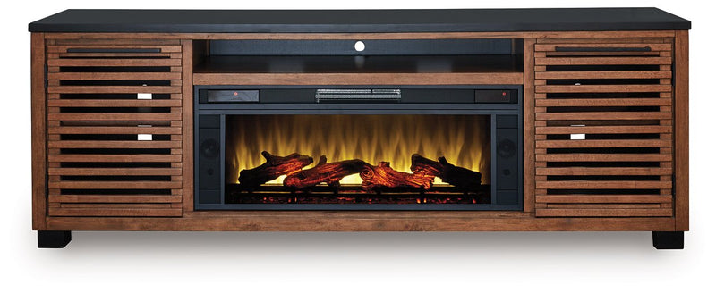 Kallari 84" TV Stand with Electric Fireplace Ashley Furniture TV Stand w/Fire  Fresh Start Furniture