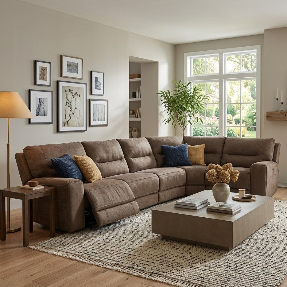 Living Spaces Electronic Modular Reclining Sectional
