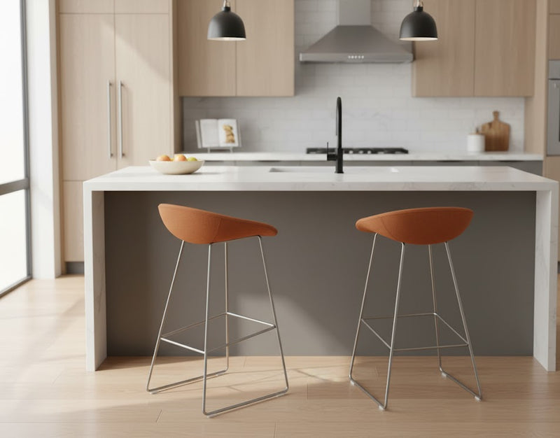 About a Stool 39 Bar Stool with Stainless Steel Sled Base