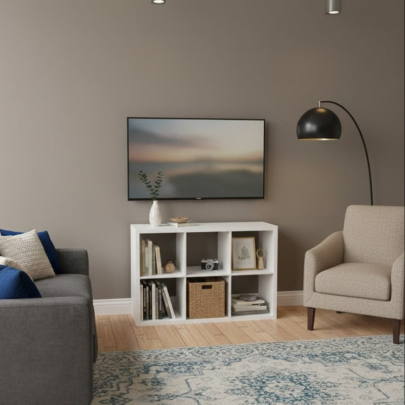 ClosetMaid 6 Cube Storage Shelf Organizer Bookshelf with Open Back