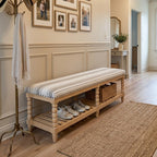 Felipa Farmhouse Rustic Bench & Storage Shelf