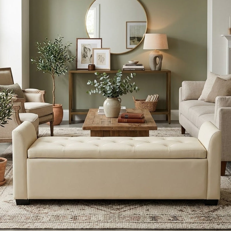 Karat Homes Storage Bench W/flared Arms