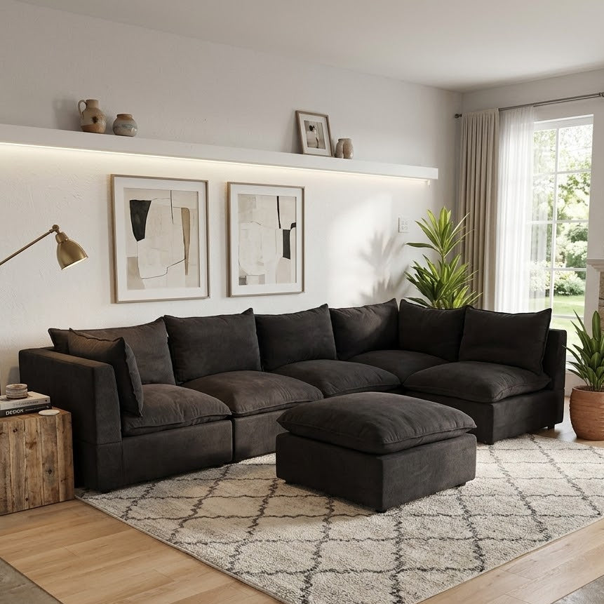 Latitude Run 5 Piece Modular Sectional W/ottoman
