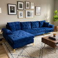 Latitude Run Velvet Blue Sectional