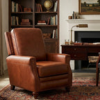 Karat Homes Theresa Genuine Leather Recliner-brown