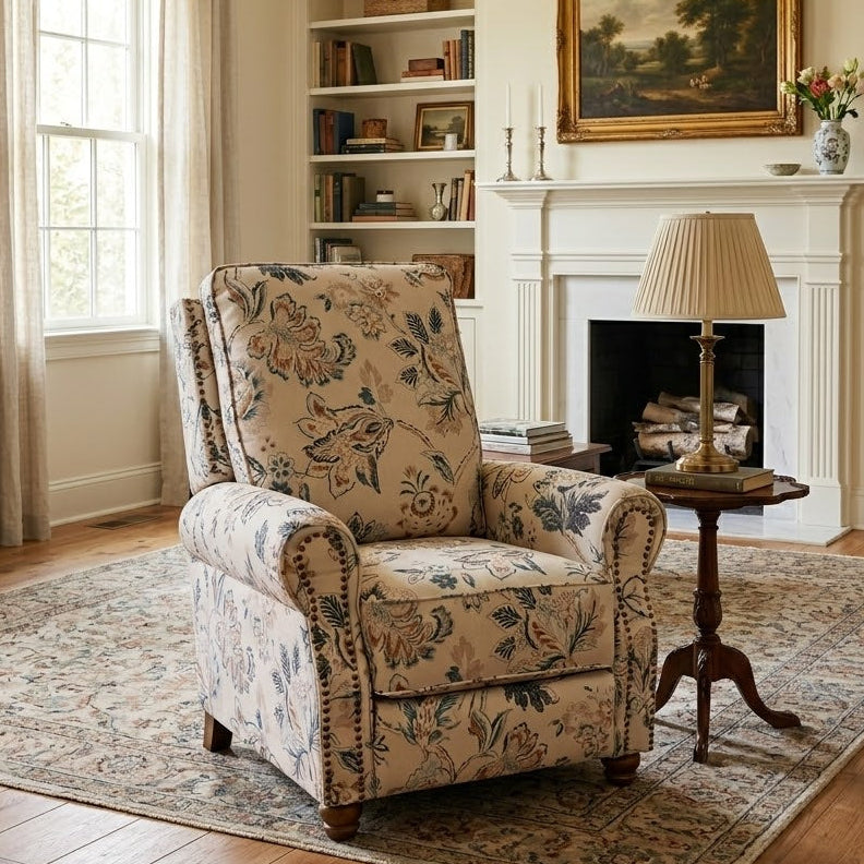 Huala Home Farmhouse Swivel Recliner