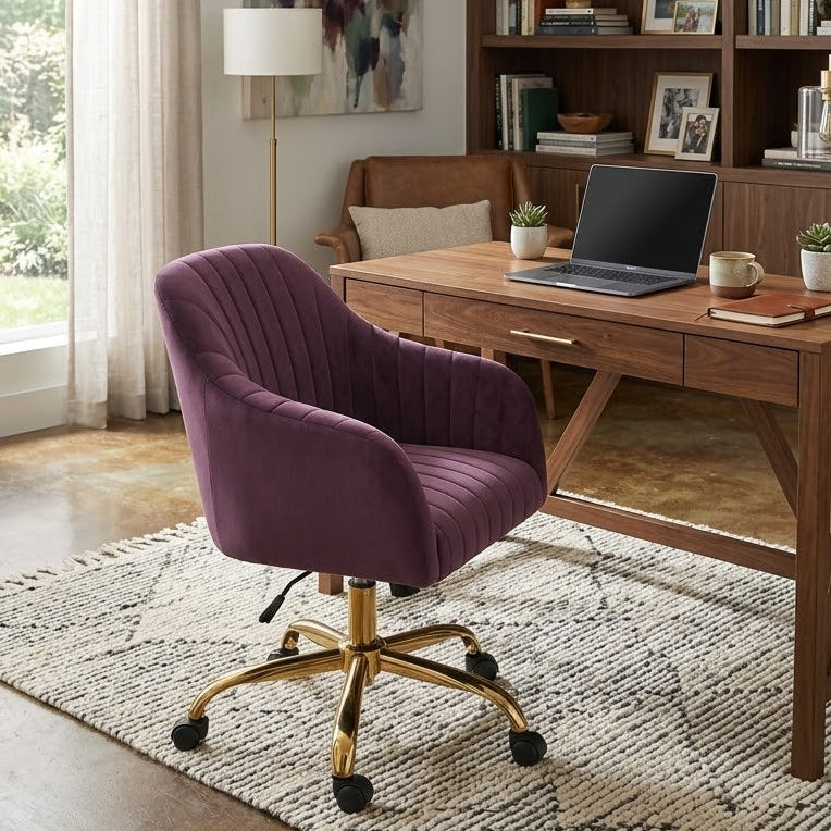 Karat Homes Velvet Swivel Task Chair