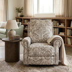 Huala Home Farmhouse Swivel Recliner
