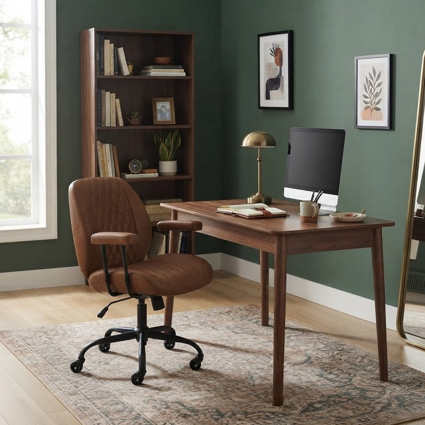 Vecelo Faux Leather Office Chair