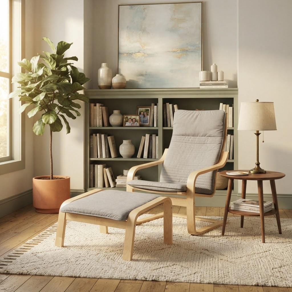 Ikea Poang Armchair & Ottoman