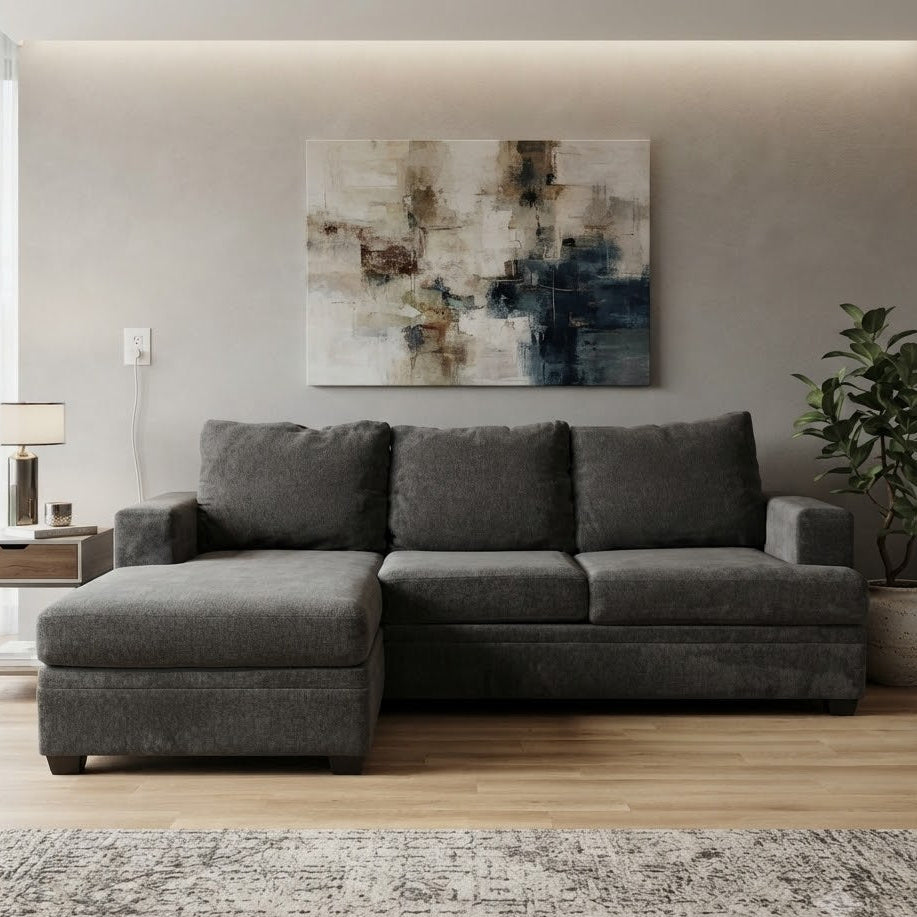 Living Spaces Sofa W/reversible Chaise