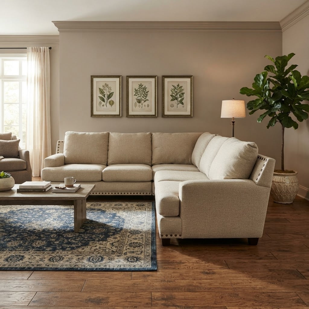 Franklin Company Studded Corner 3 Piece Sectional
