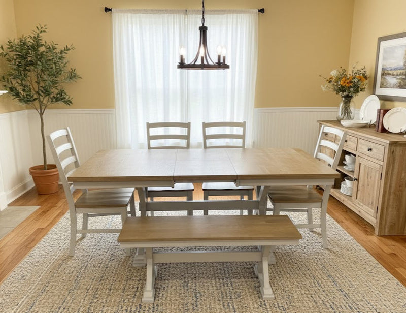Westlinport Dining Table and 4 Chairs and Bench