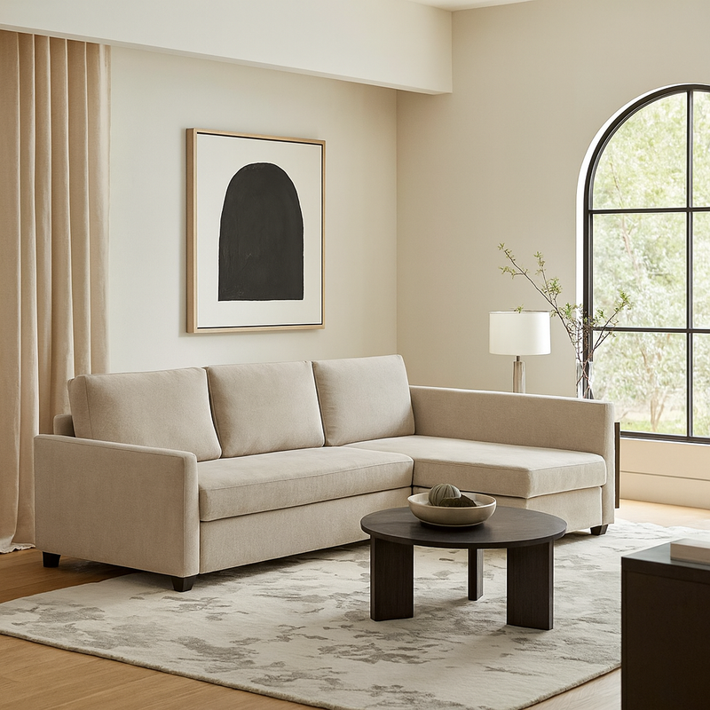 KEA FRIHETEN Sleeper Sectional Couch, 3 Seat w/Storage