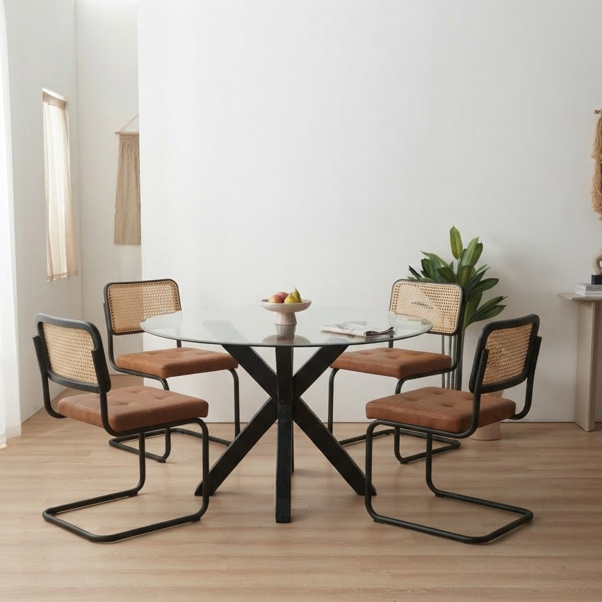 Macy's Amy Glass Round Dining Table