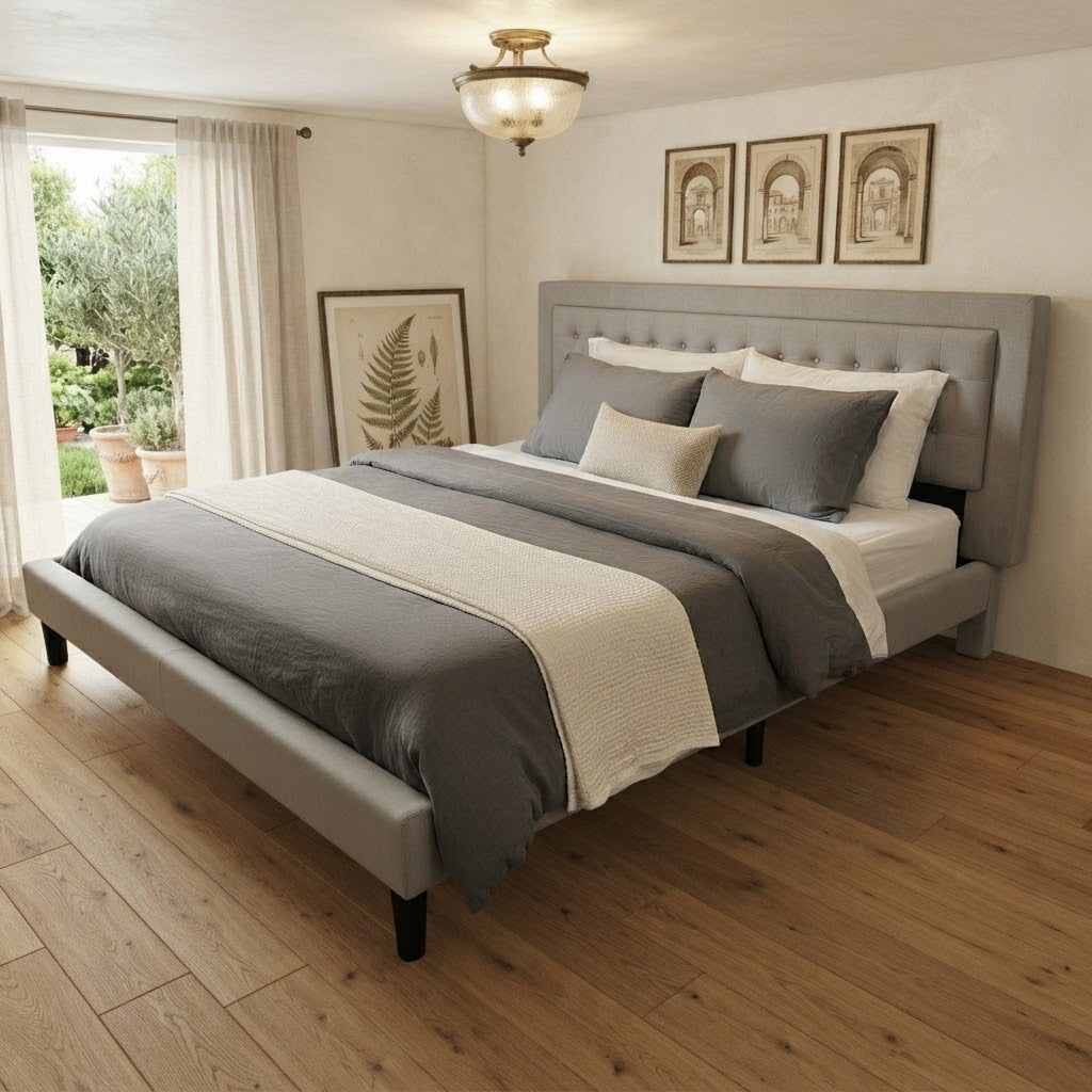 Zinus Gray King Bed Frame