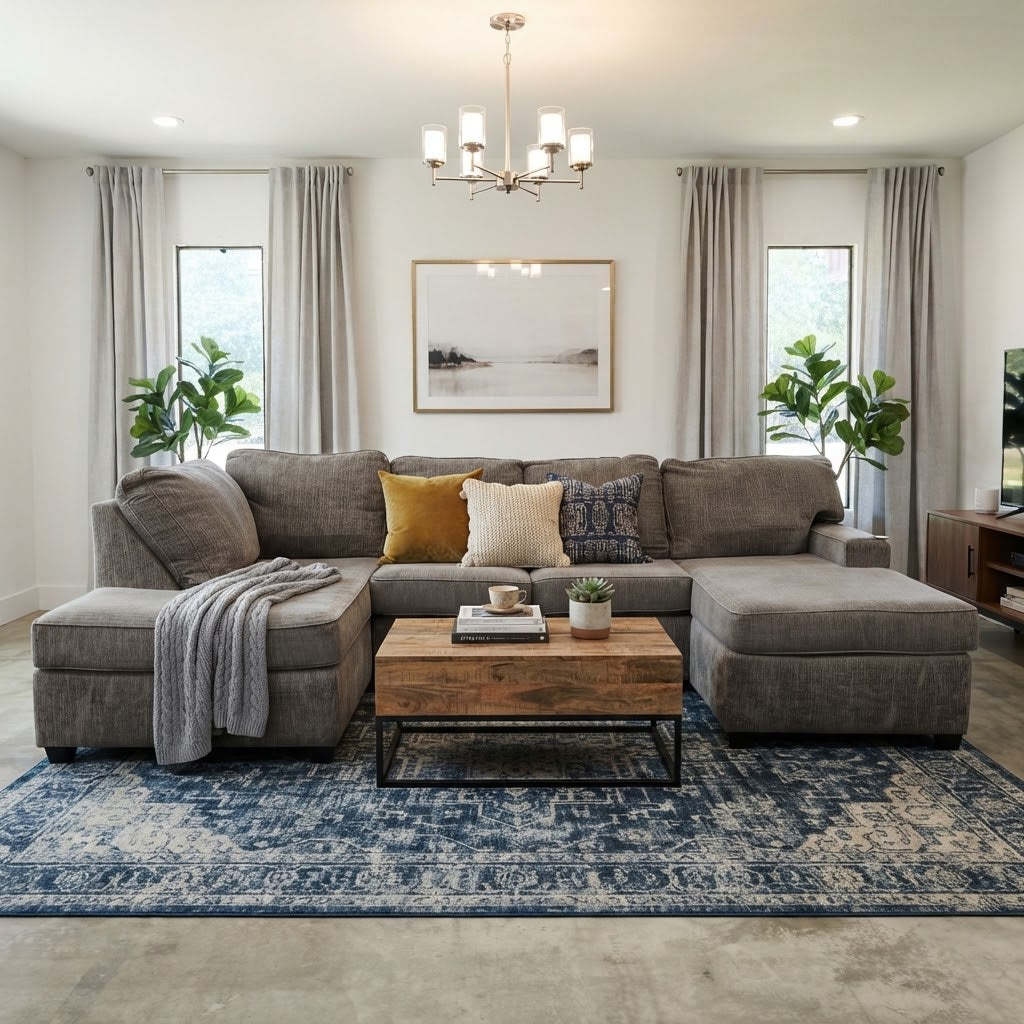Ashley Furniture Seyler Lane 3 Piece Sectional W/ Double Chaise